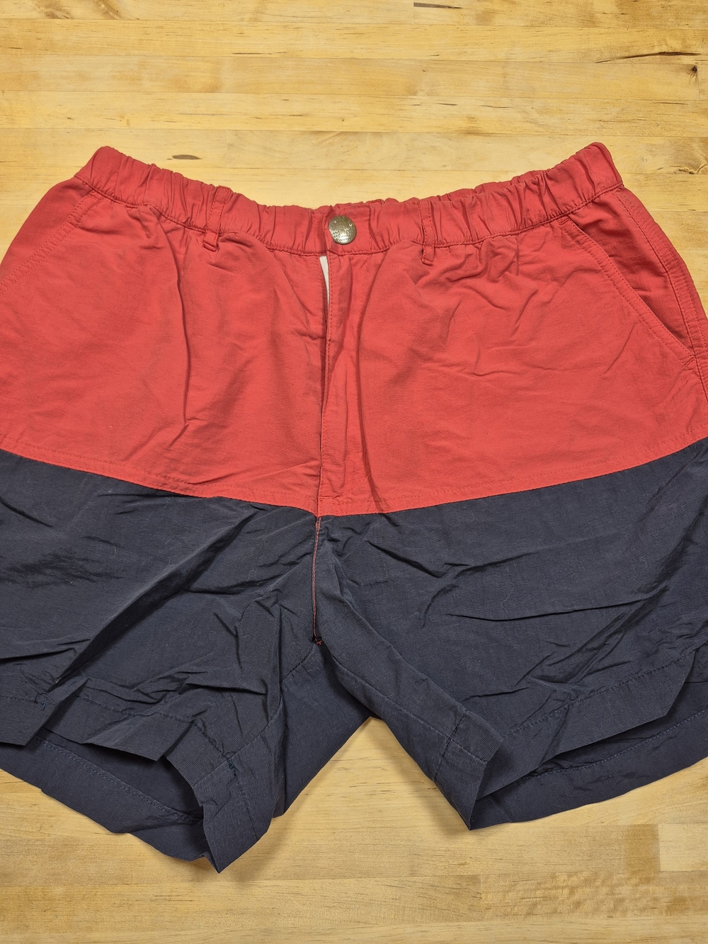 chubbies Two-Tone Red and Navy Hybrid Shorts